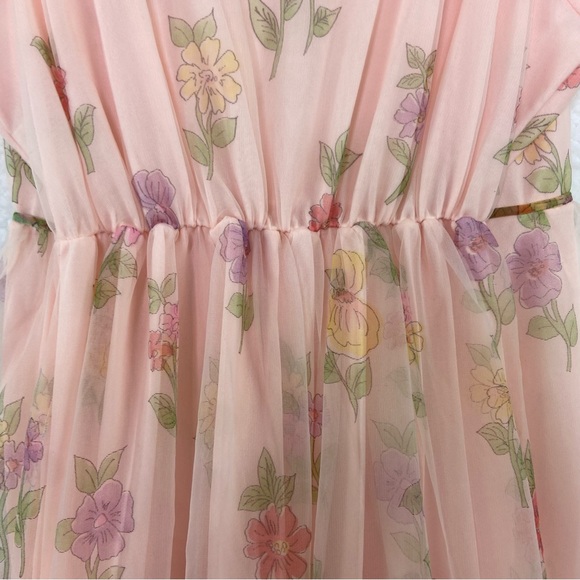 Vintage house dress floral flowers garden party lined netted maxi dress. Large - Picture 9 of 14